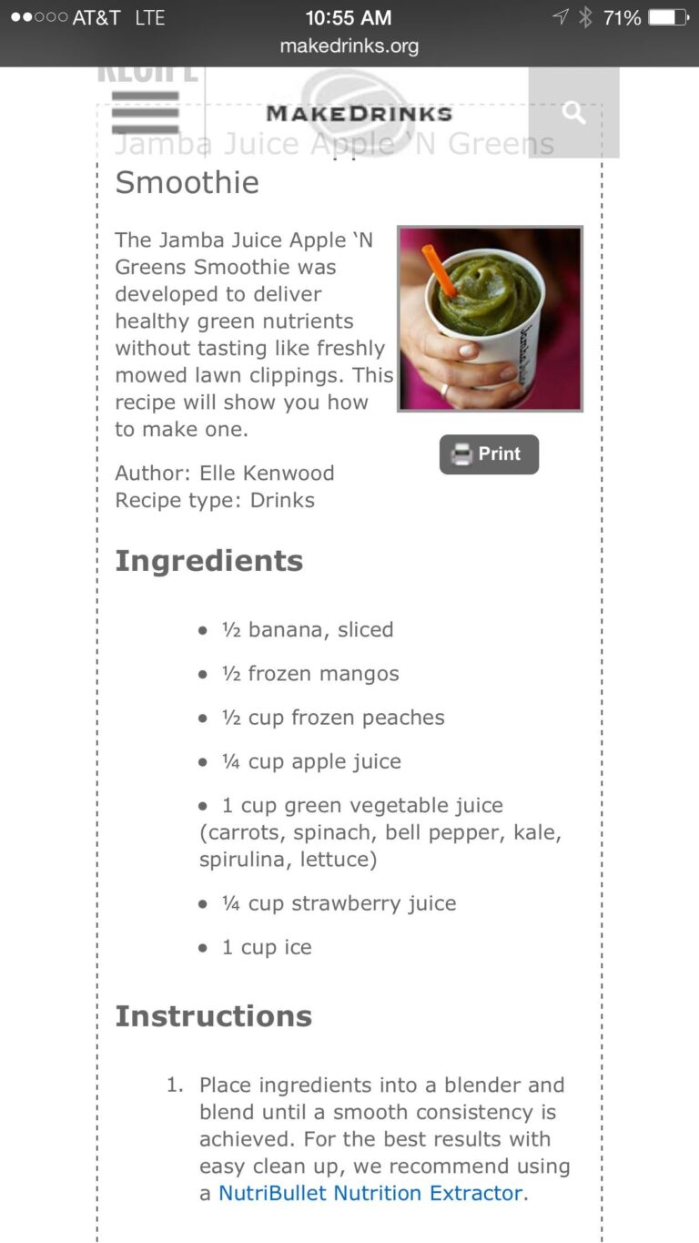 Delicious Apple N Greens Jamba Juice Recipe: Refreshing And Nutritious!
