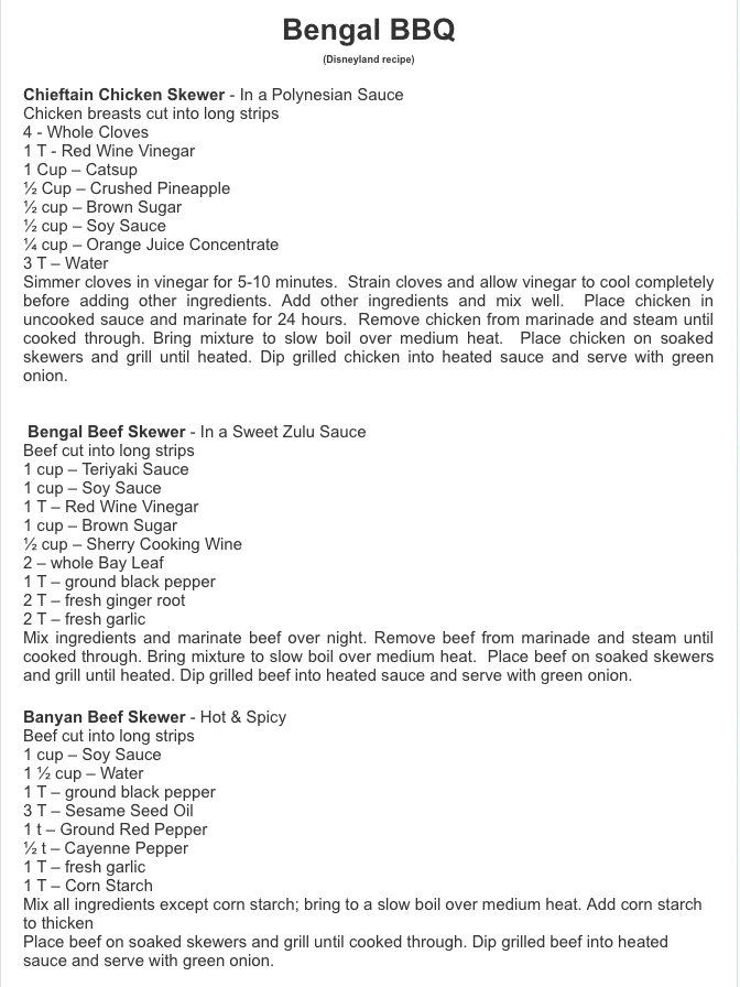 Bengal Bbq Disneyland Recipe: A Delectable Delight!
