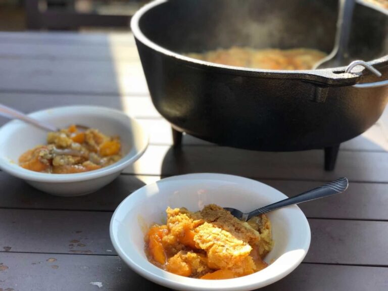 Delicious Boy Scout Dutch Oven Peach Cobbler Recipe: A Campfire Classic!