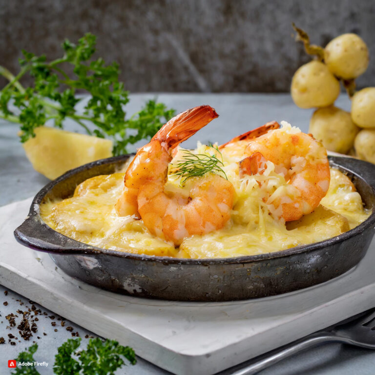 Delicious Cheesy Shrimp And Potatoes Recipe